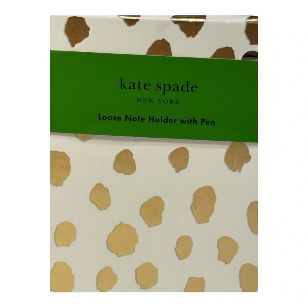 kate spade new york Gold Flamingo Dot Loose Note Holder NEW (no pen)